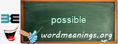 WordMeaning blackboard for possible